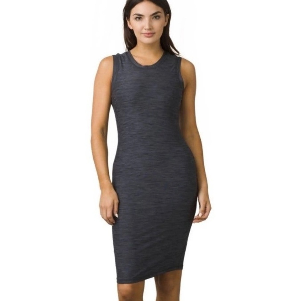 Prana Vertex Midi Dress Spacedye Grey | Women’s Size S